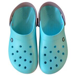 Baby Baby Blue and Pink Crocs Size 11 Women's 9 Men's